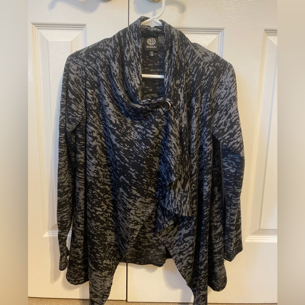 Bobeau Super Soft Button Wrap Cardigan  XS